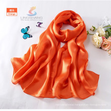 LINGSHANG summer colorful ladies solid color silk scarf thin soft long shawl pashmina scarves wholesale